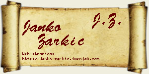 Janko Žarkić vizit kartica